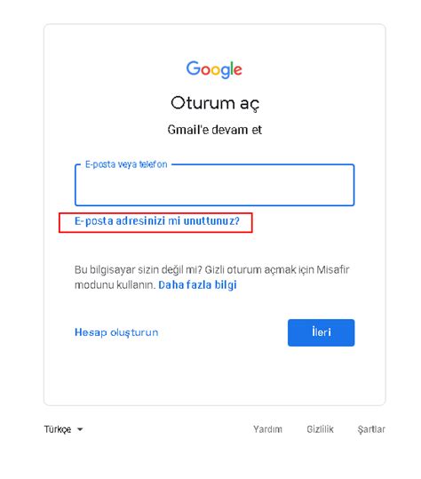 gmail şifre kurtarma sayfası